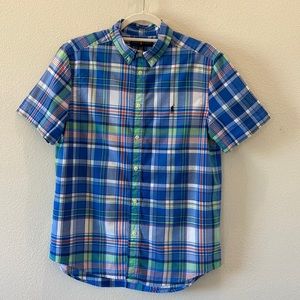 Ralph Lauren plaid shirt-sleeve shirt. Size Youth XL (18-20)